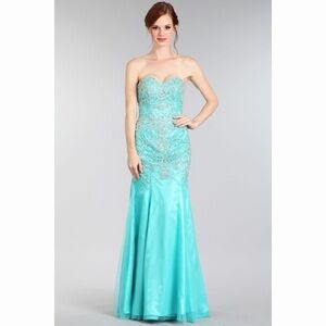 SWEETHEART Mermaid Turquoise Gown 1414